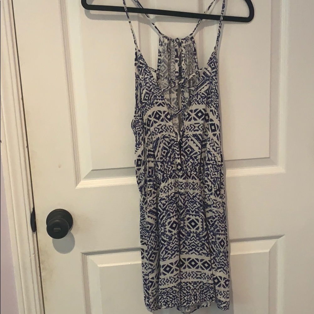 Blue and white romper